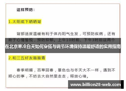 在北京寒冷白天如何穿搭与调节环境保持温暖舒适的实用指南